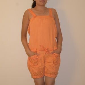 Orange youthful romper